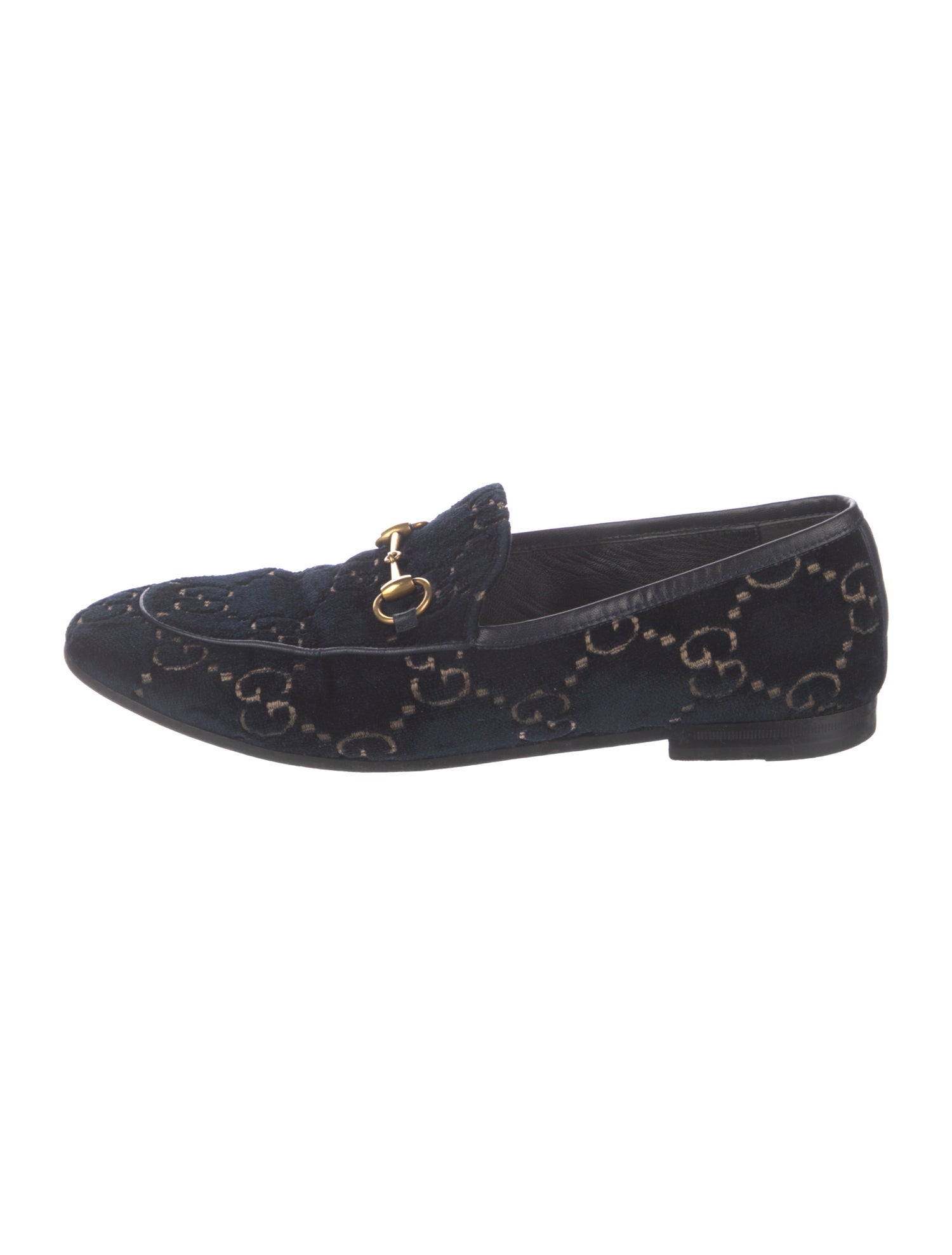 Gucci Horsebit Accent Velvet Loafers