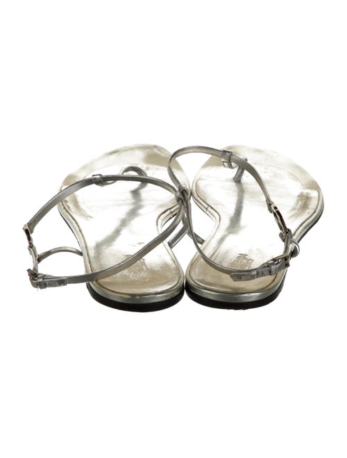 Gucci Interlocking G Logo Patent Leather T-Strap Sandals