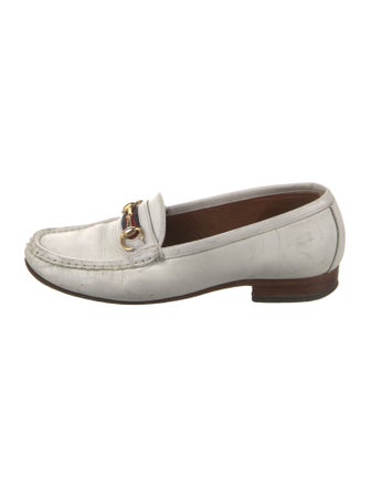 Gucci Web Accent Leather Loafers
