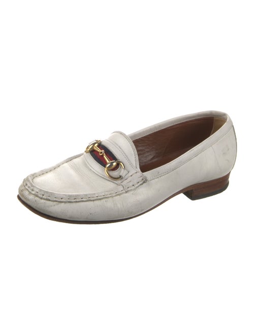 Gucci Web Accent Leather Loafers