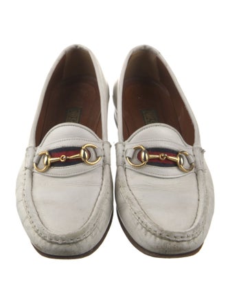 Gucci Web Accent Leather Loafers