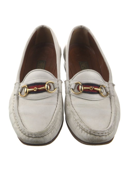 Gucci Web Accent Leather Loafers