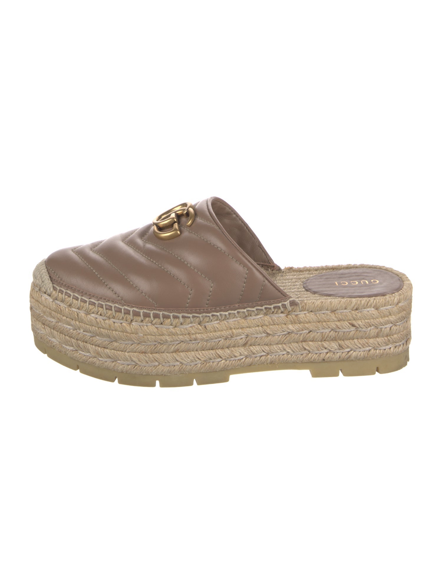 Gucci Double G Logo Leather Espadrilles