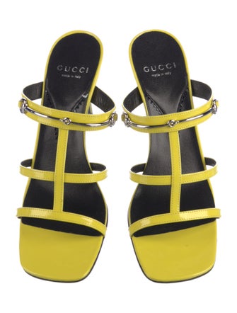 Gucci Horsebit Accent Patent Leather Slides