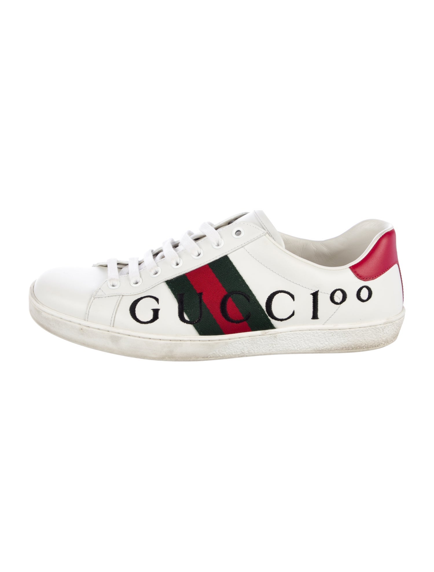 Gucci Web Accent Leather Sneakers