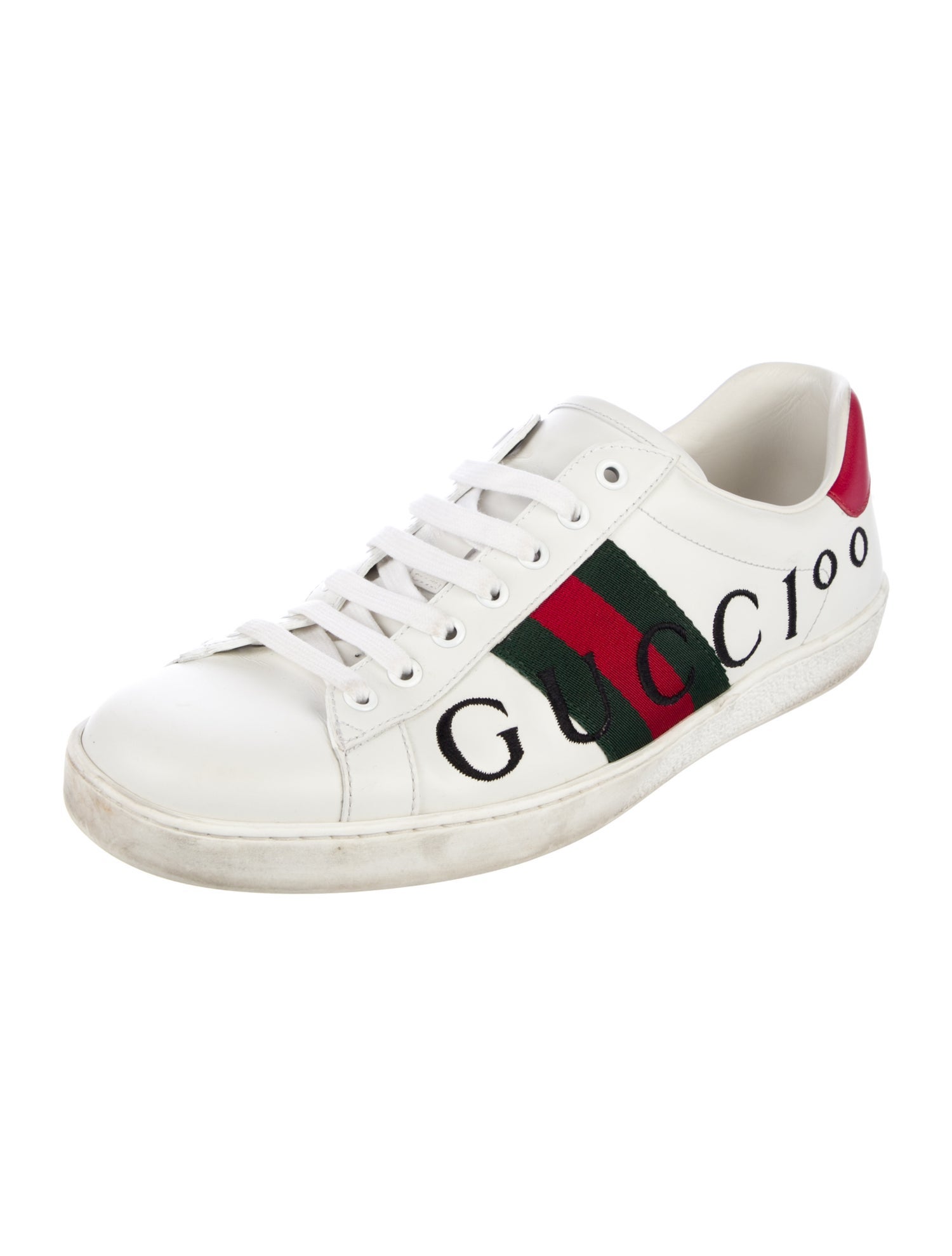 Gucci Web Accent Leather Sneakers