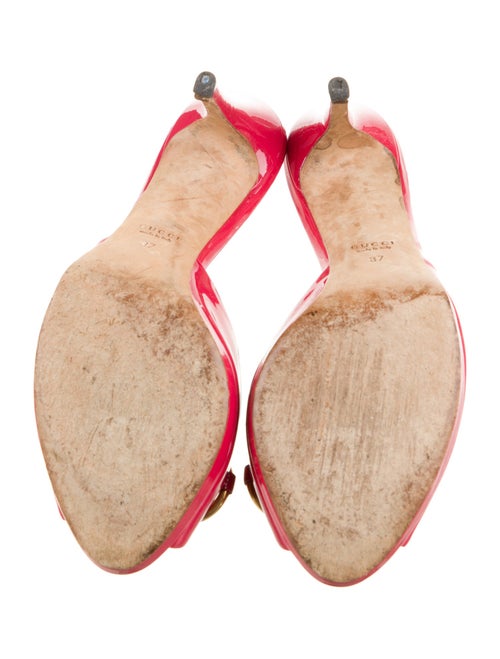 Gucci Horsebit Accent Patent Leather Slides