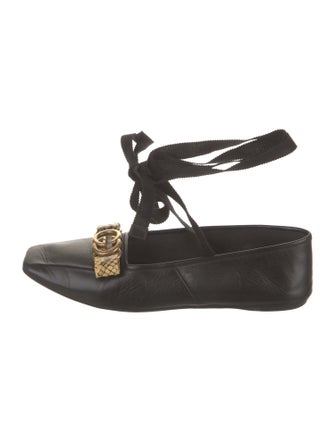 Gucci Interlocking G Logo Leather Mules