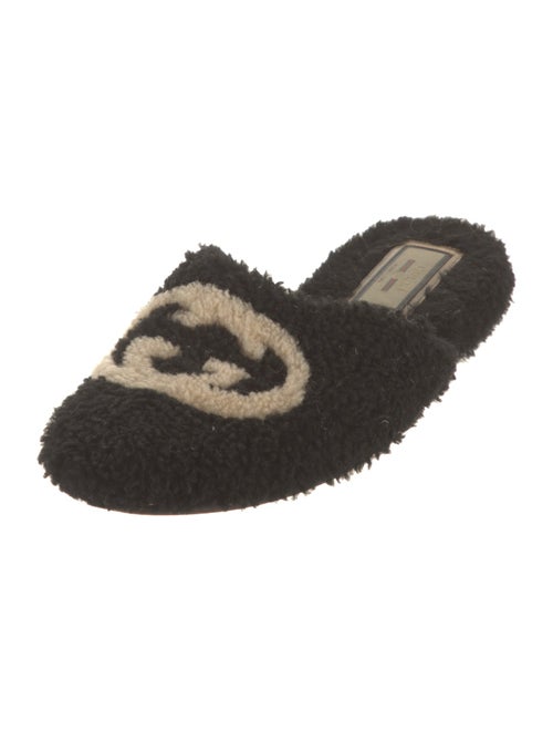 Gucci Interlocking G Logo Shearling Mules