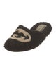 Gucci Interlocking G Logo Shearling Mules