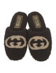 Gucci Interlocking G Logo Shearling Mules