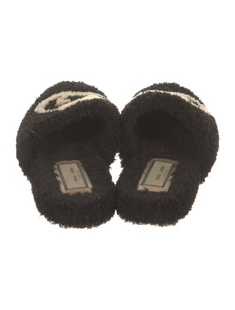 Gucci Interlocking G Logo Shearling Mules