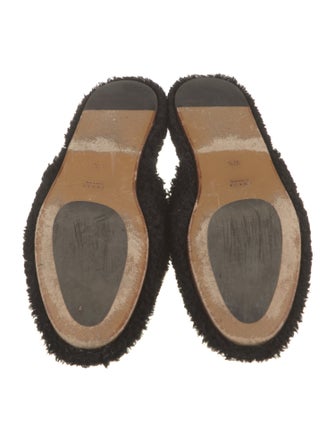 Gucci Interlocking G Logo Shearling Mules