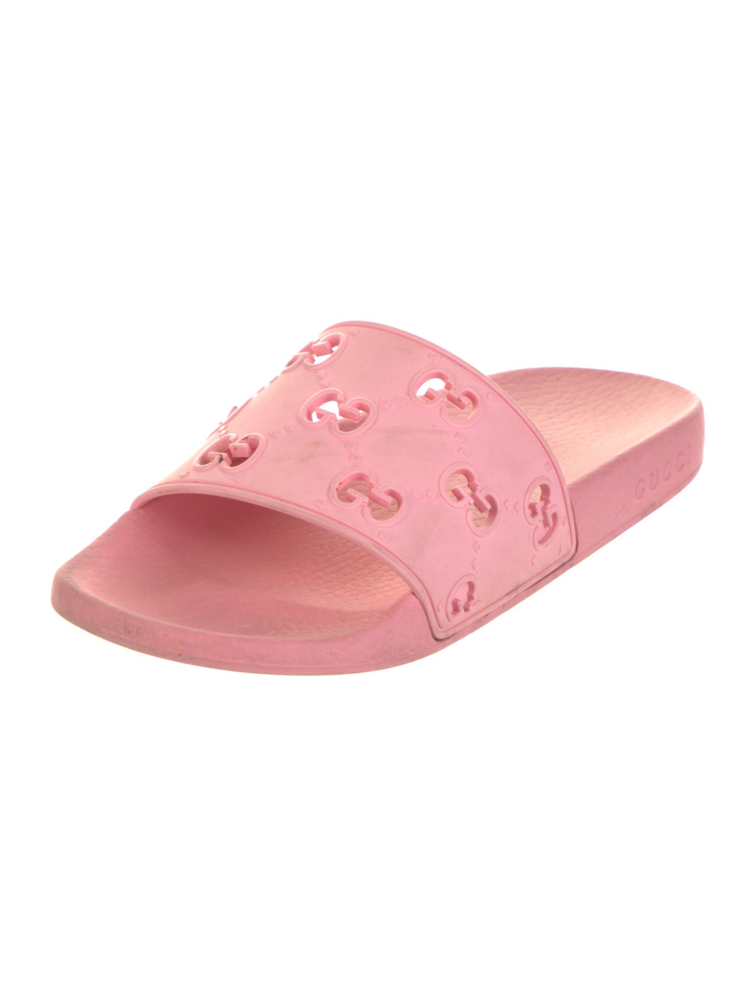 スリッポン GUCCI PINK RUBBER SLIPPERS Gucci Slide Pink Rubber (Women's) - 573922 JDR00 5846 - US