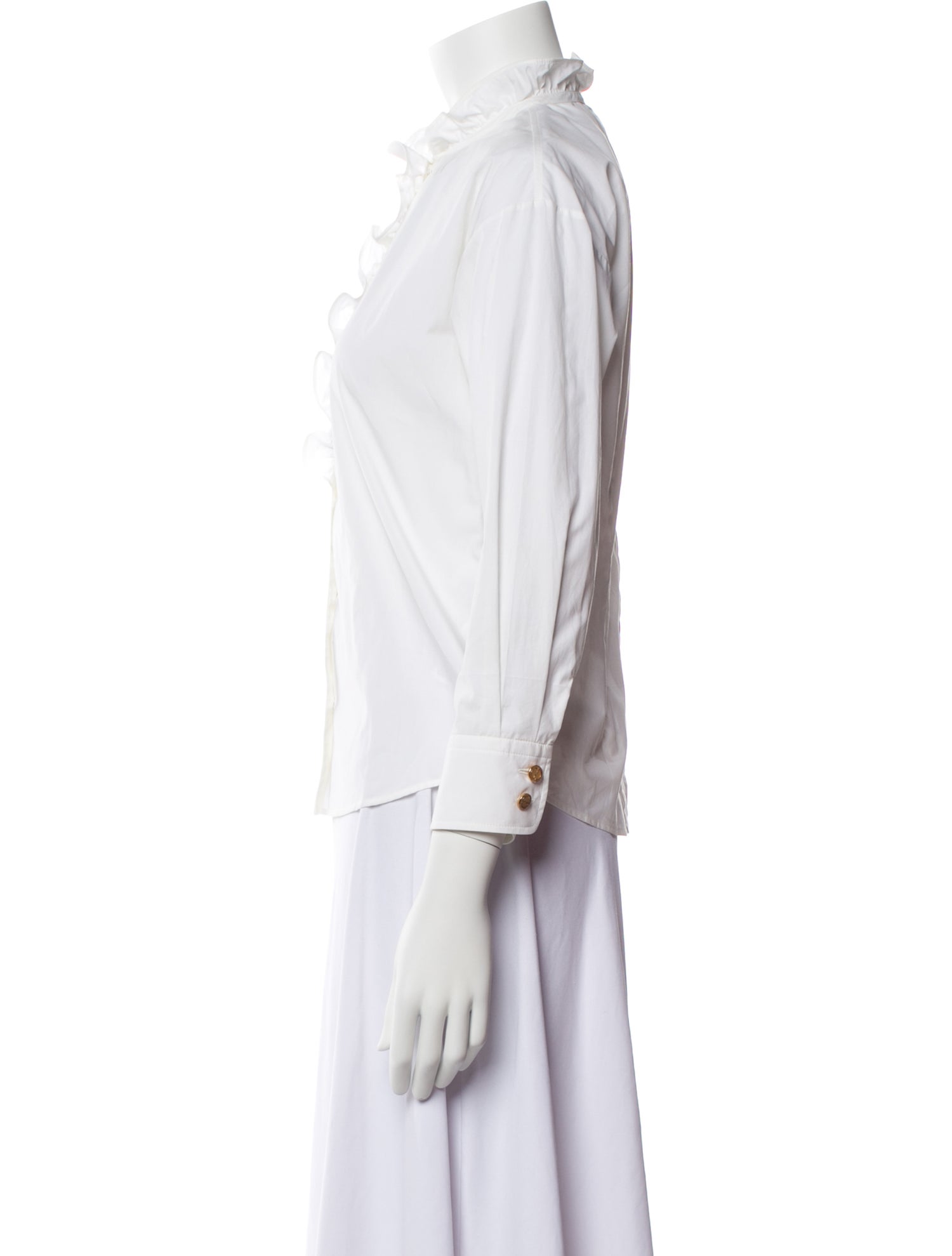 Gucci 2022 Mock Neck Button-Up Top