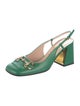 Gucci Horsebit Accent Leather Slingback Pumps