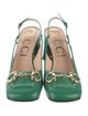 Gucci Horsebit Accent Leather Slingback Pumps