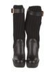 Gucci Leather Leather Trim Embellishment Sock Boots