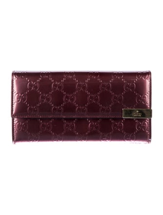 Gucci Patent Leather Printed Continental Wallet