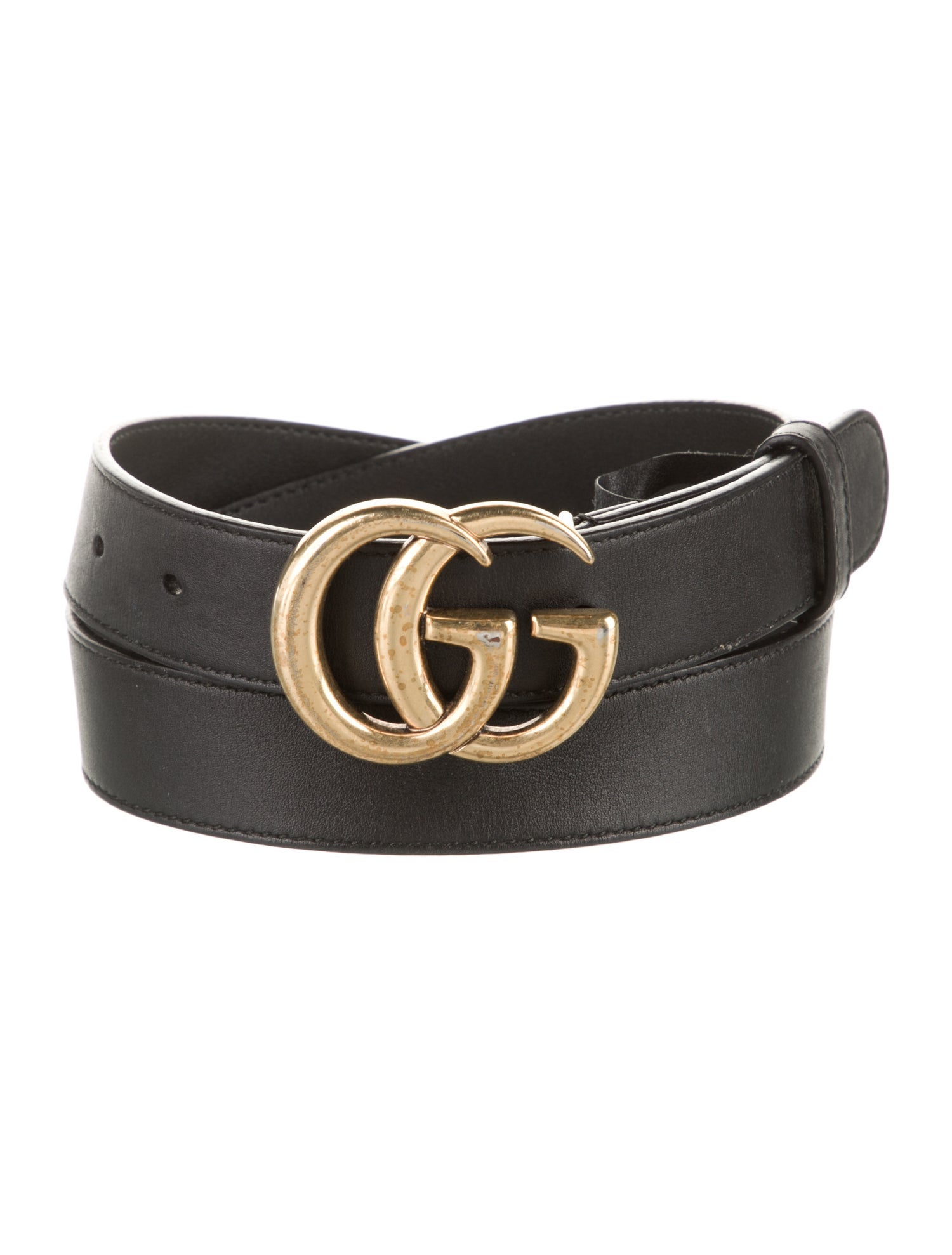Gucci Double G Logo Leather Belt