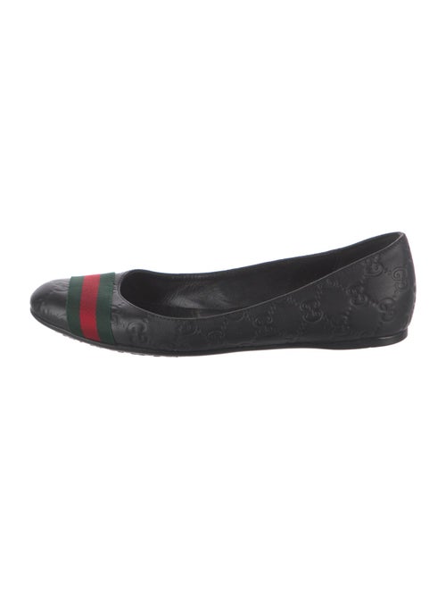 Gucci Web Accent Leather Flats