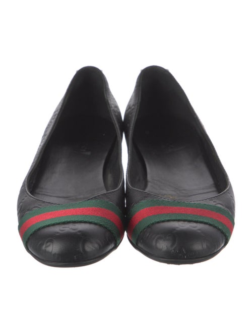 Gucci Web Accent Leather Flats