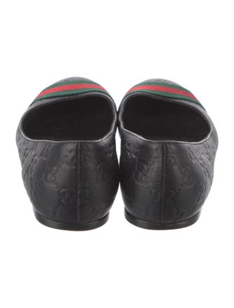 Gucci Web Accent Leather Flats