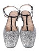 Gucci Running GG Logo Glitter Slingback Flats