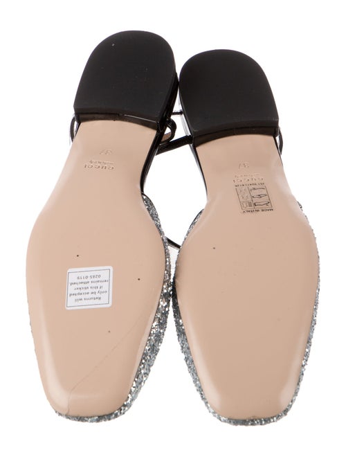 Gucci Running GG Logo Glitter Slingback Flats