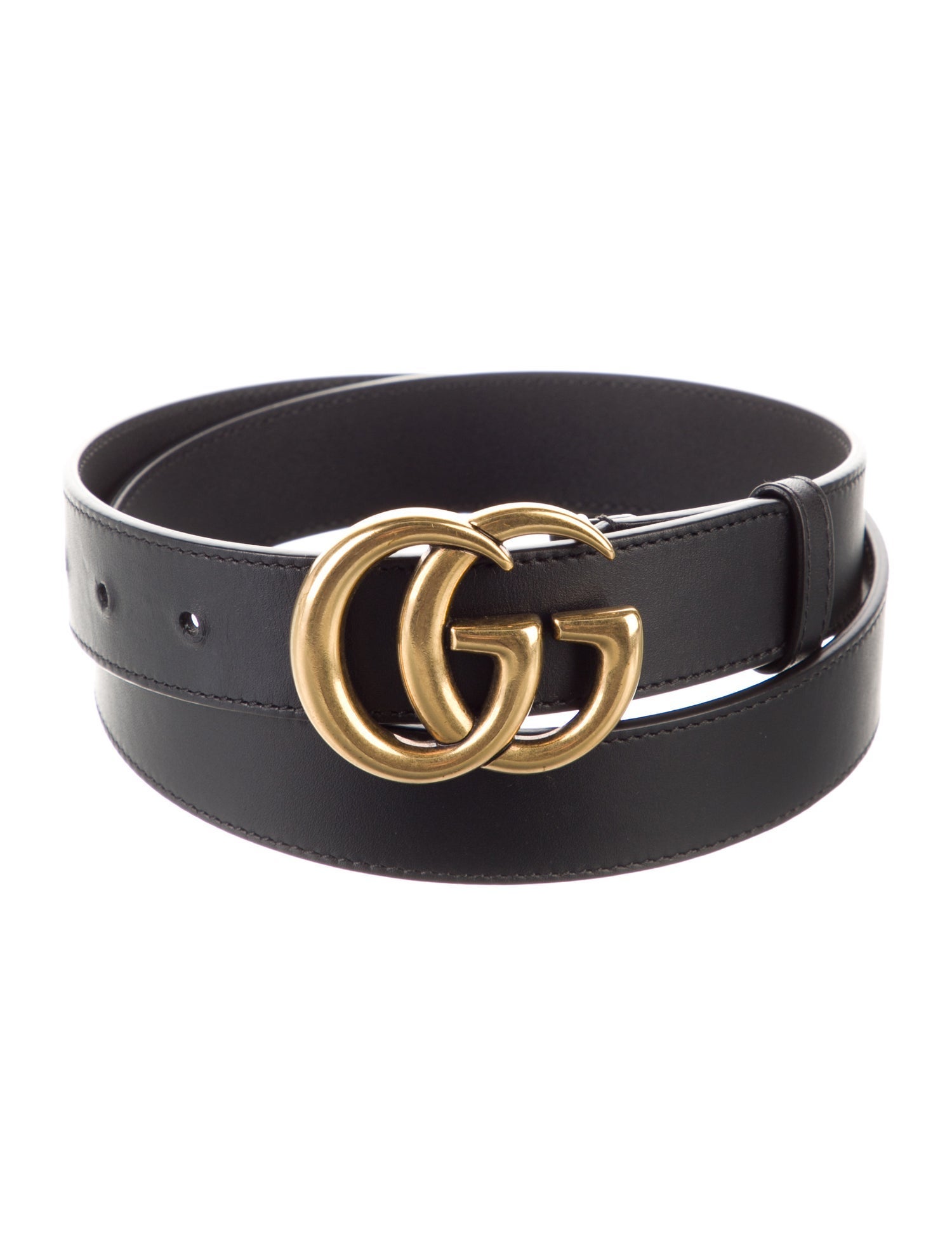 Gucci Double G Logo Leather Belt
