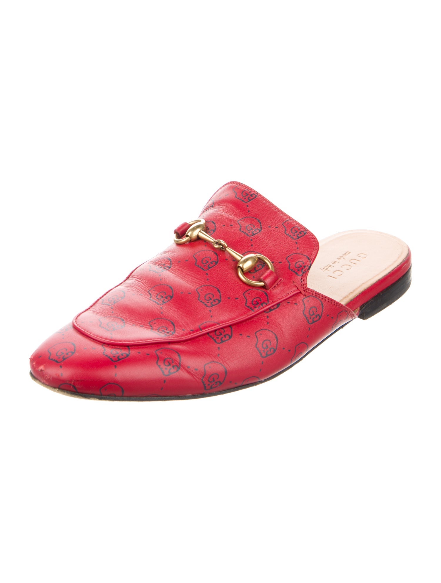 Gucci Horsebit Accent Leather Slippers