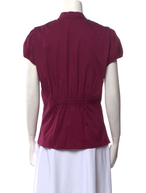 Gucci Mock Neck Short Sleeve Blouse