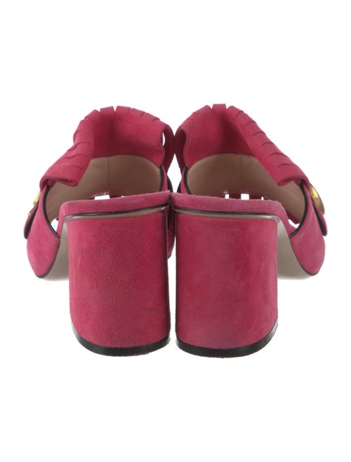 Gucci Double G Logo Suede Slides