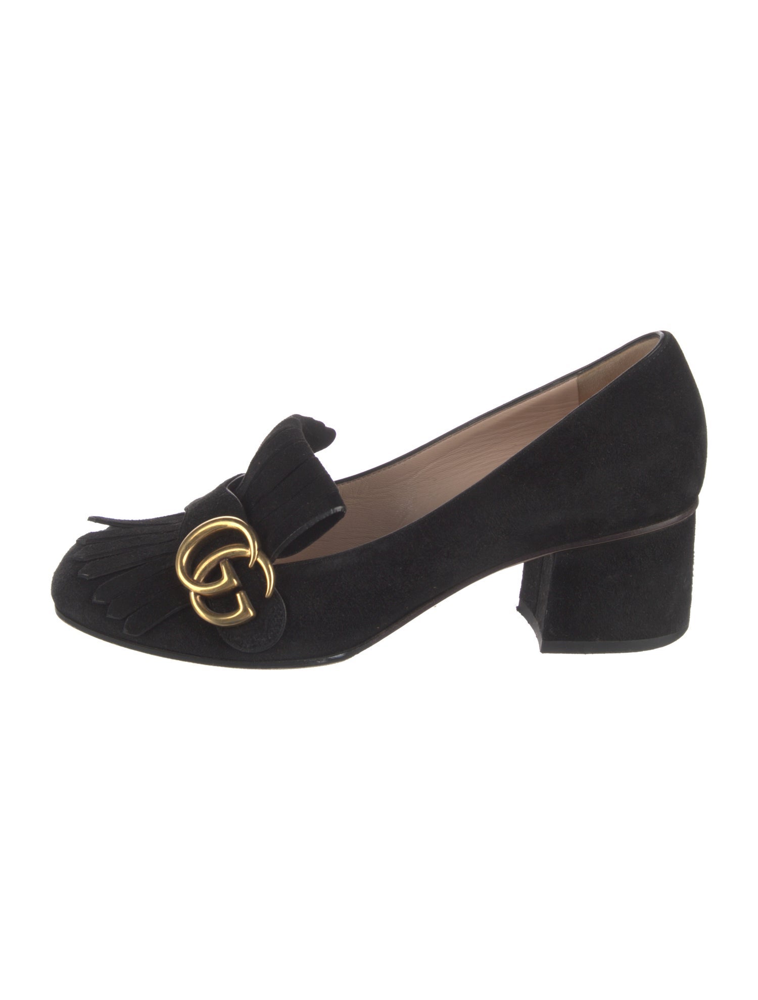 Gucci Double G Logo Suede Pumps