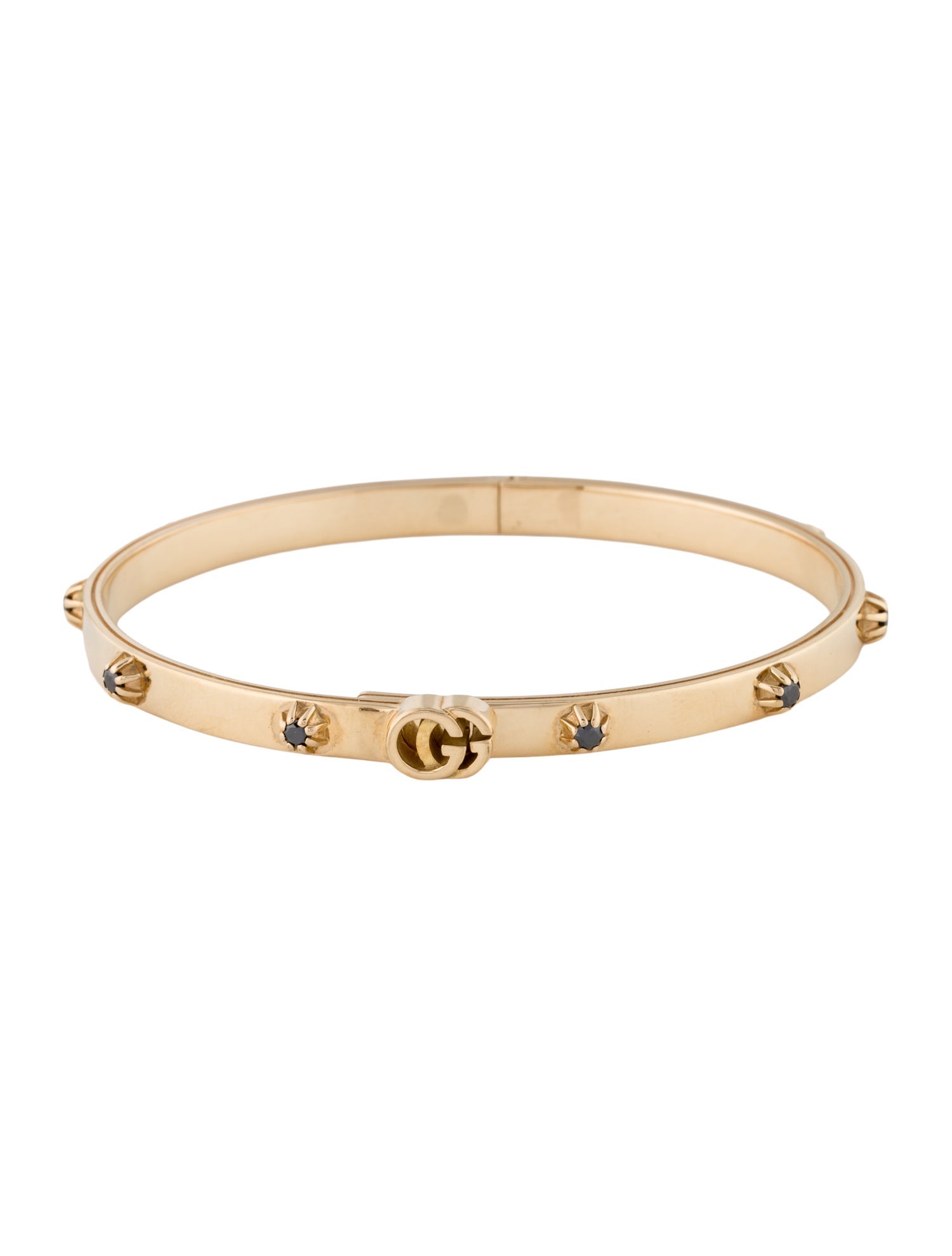 Gucci 18K Diamond Running GG Bangle Bracelet