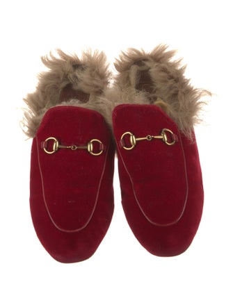 Gucci Horsebit Accent Velvet Mules