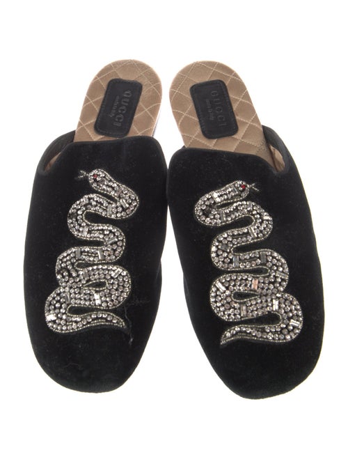 Gucci Kingsnake Velvet Mules