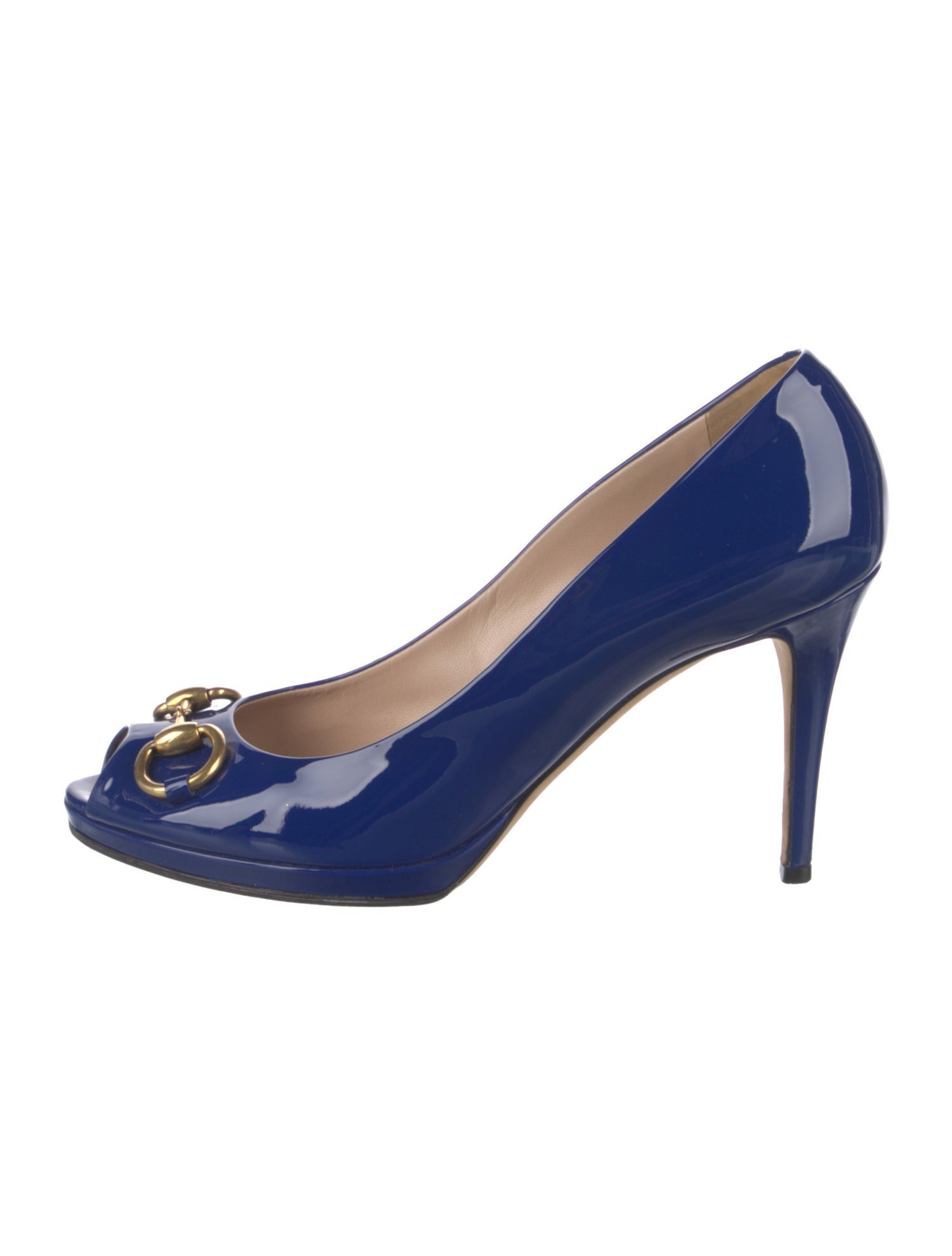 Gucci Horsebit Accent Patent Leather Pumps
