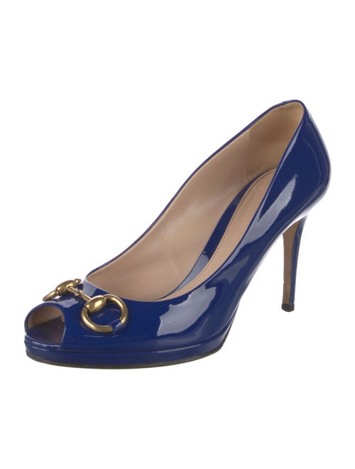 Gucci Horsebit Accent Patent Leather Pumps
