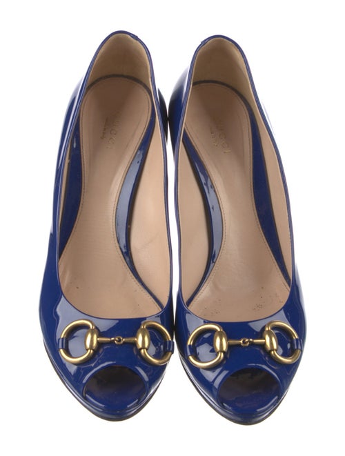 Gucci Horsebit Accent Patent Leather Pumps