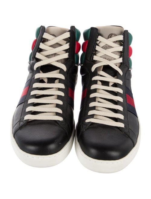 Gucci Web Accent Leather Sneakers