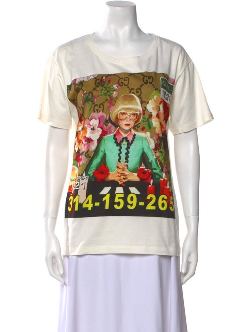 Gucci Graphic Print Bateau Neckline T-Shirt