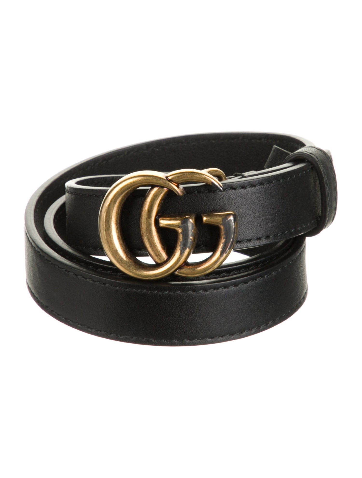 Gucci Double G Logo Leather Belt