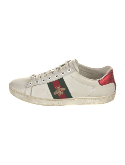 Gucci Web Accent Leather Sneakers