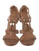 Gucci Leather Tassel Accents T-Strap Sandals