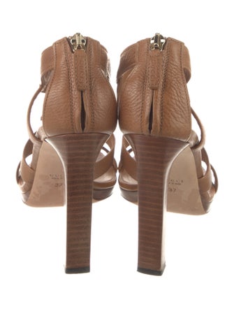 Gucci Leather Tassel Accents T-Strap Sandals