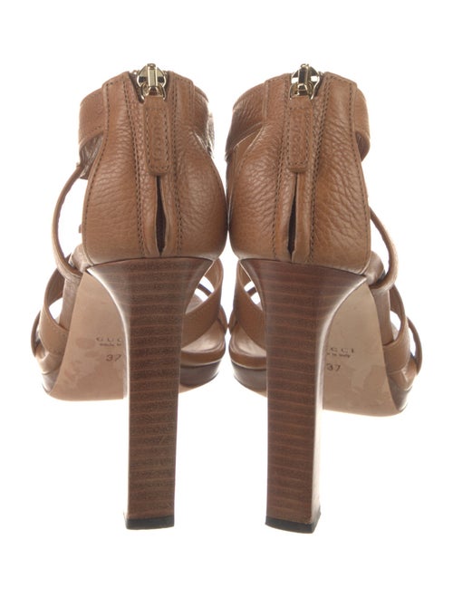 Gucci Leather Tassel Accents T-Strap Sandals