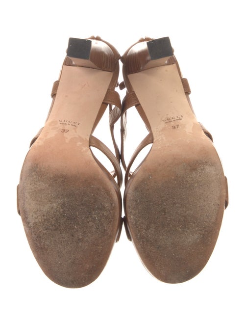 Gucci Leather Tassel Accents T-Strap Sandals