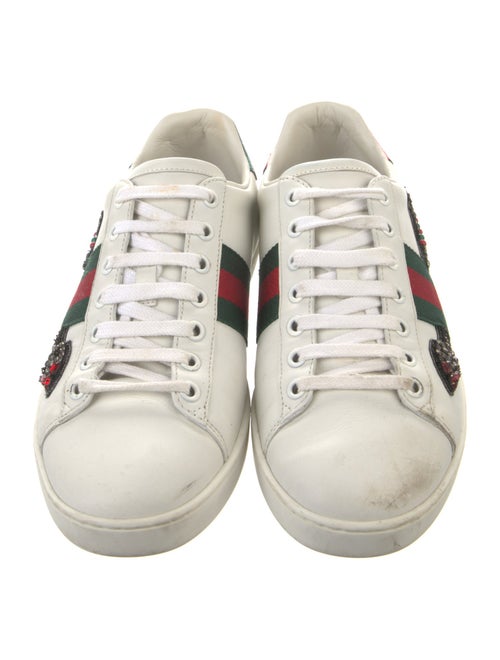 Gucci Web Accent Leather Sneakers