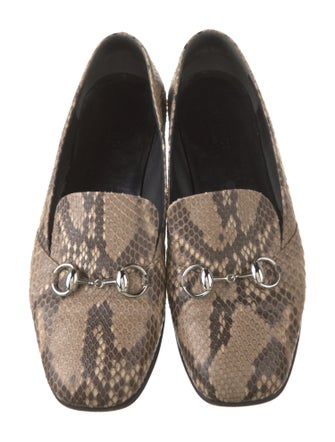 Gucci Horsebit Accent Python Loafers
